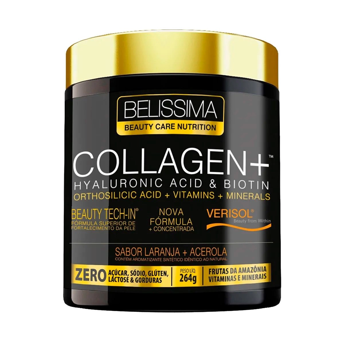 Collagen Plus Laranja com Acerola Black Skull 264g