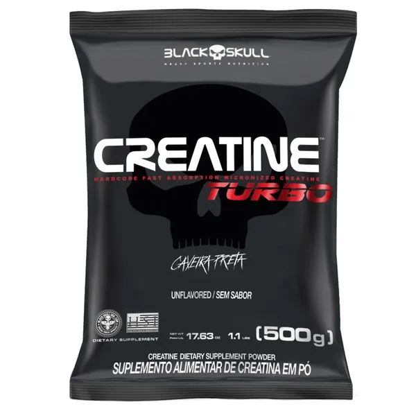 Refil Creatina Turbo Black Skull 500g