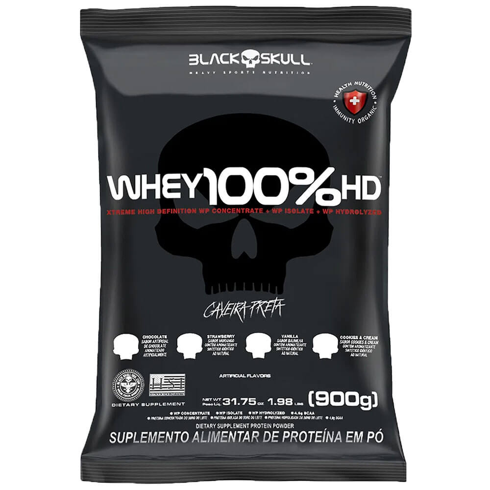 Whey 100% HD Cookies and Cream Refil Black Skull 900g