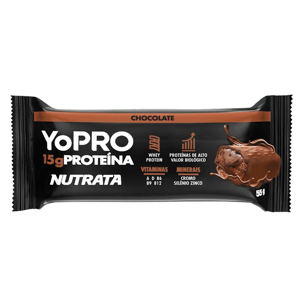 Barra YoPro Sabor Chocolate Nutrata 55g
