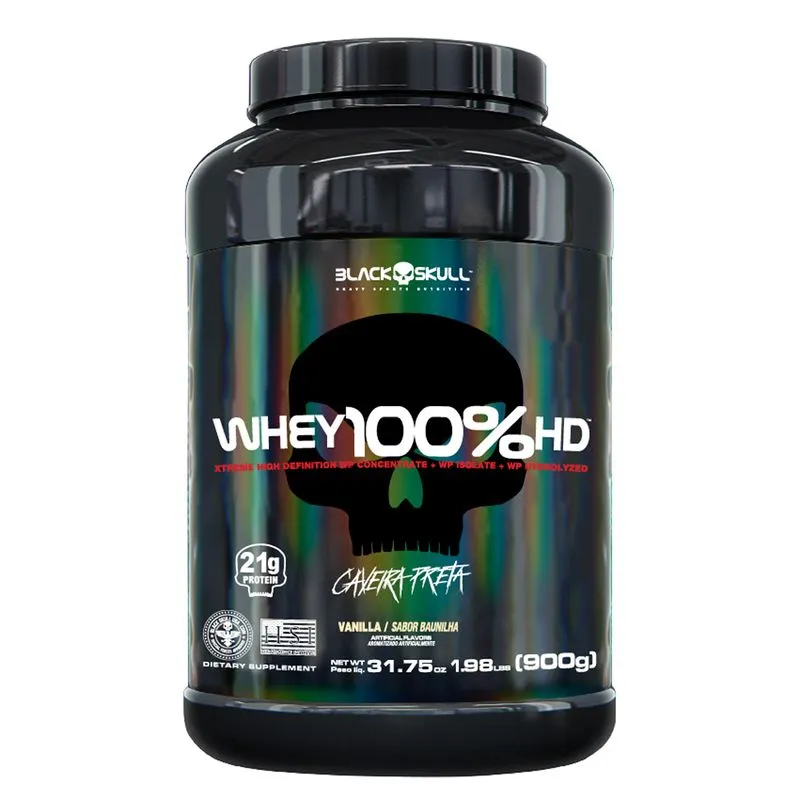 Whey 100% HD Baunilha Pote Black Skull 900g