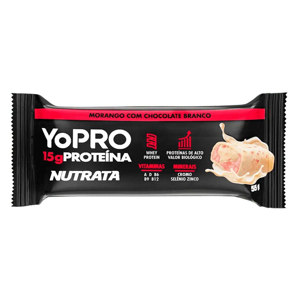 Barra YoPro Sabor Morango Nutrata 55g