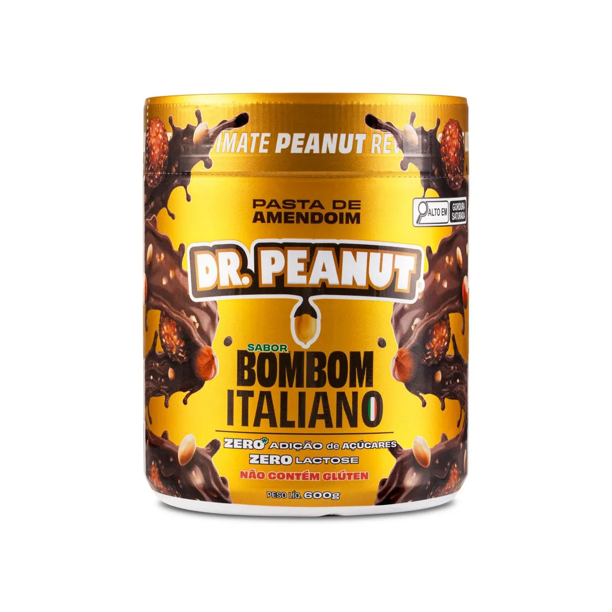 Pasta de Amendoim Bombom Italiano com Whey Protein Dr. Peanut 600g
