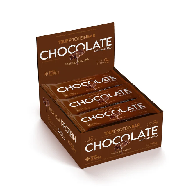 True Protein Bar Chocolate Meio Amargo Display 12un