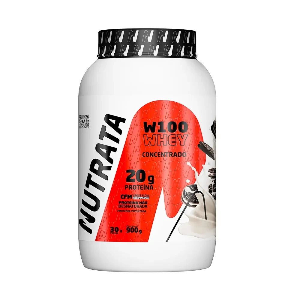 W100 Whey Cookies and Cream Nutrata 900 g Pote