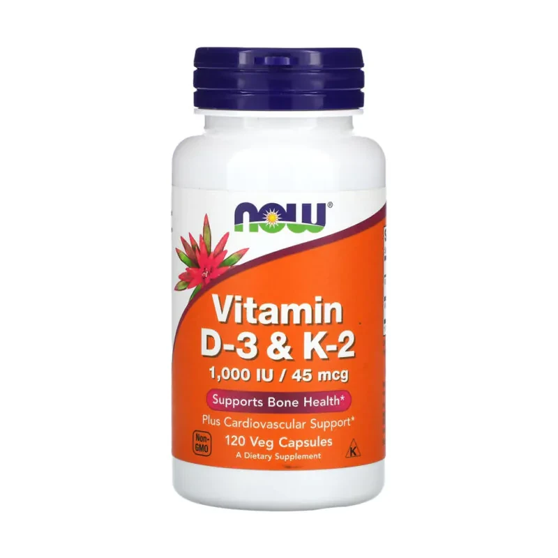 Vitamina D3 & K2 1000 UI Now Foods 120 Cápsulas