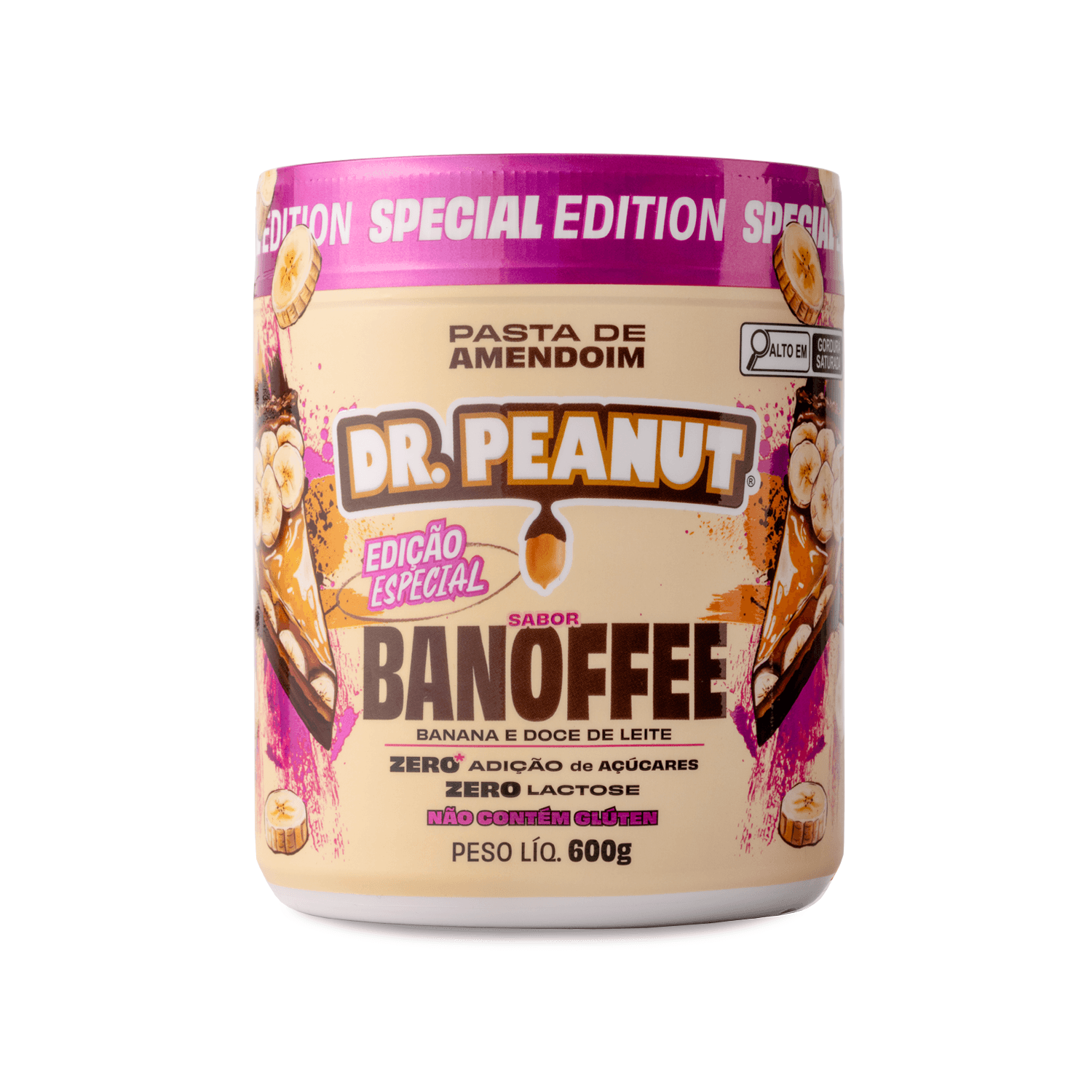Pasta de Amendoim Banoffee com Whey Protein Dr. Peanut 600g
