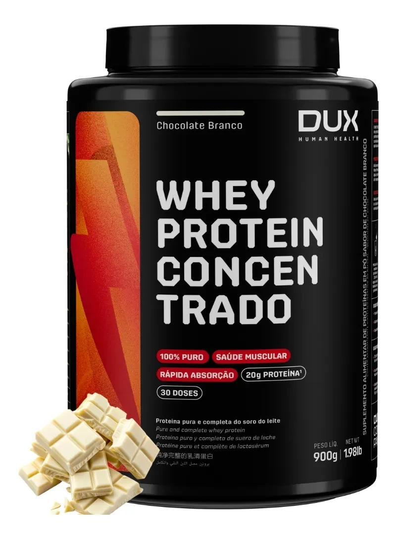 Whey Protein Concentrado Chocolate Branco DUX Human Health 900g