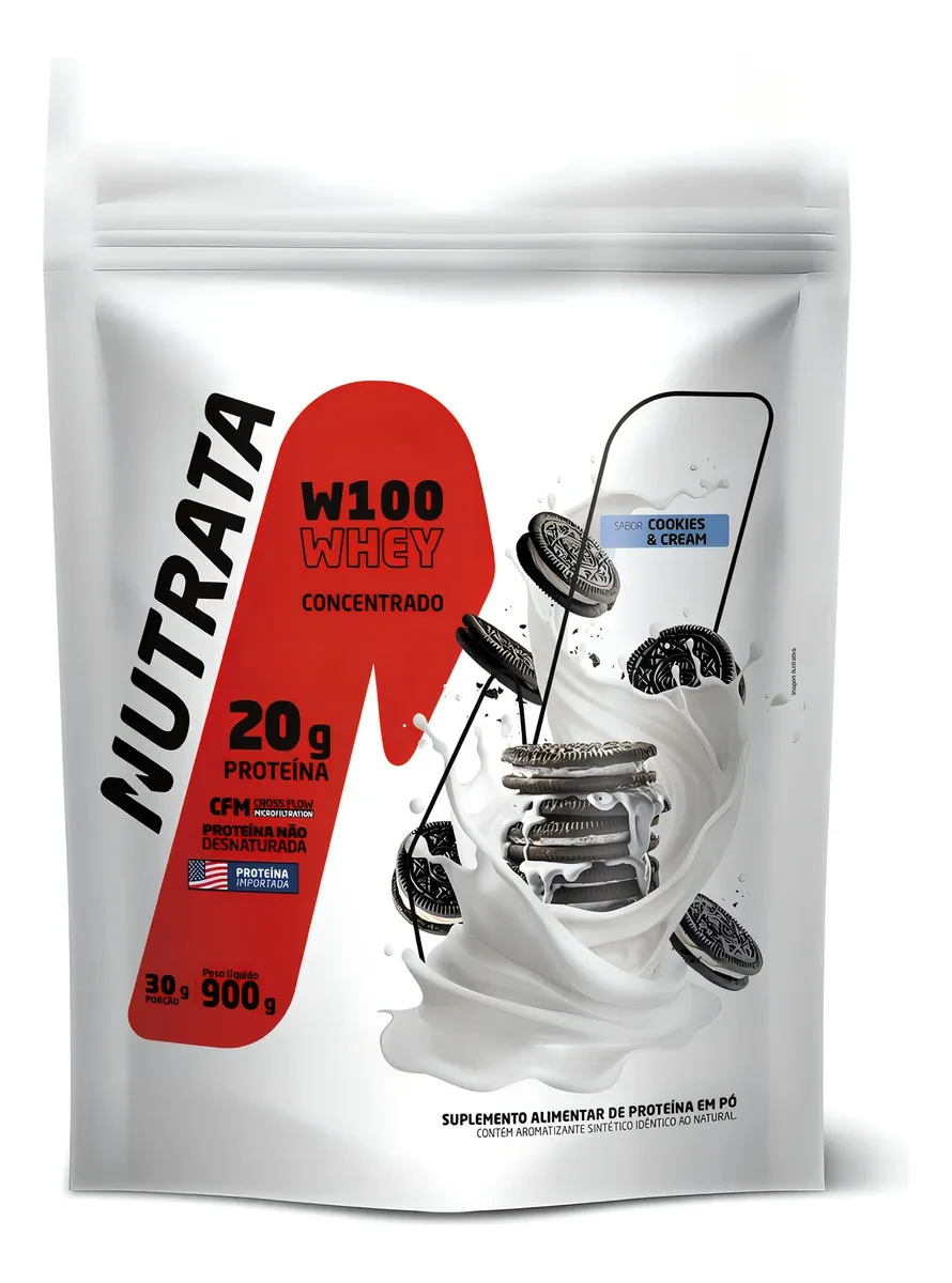 W100 Cookies e Cream Nutrata 900 g Refil
