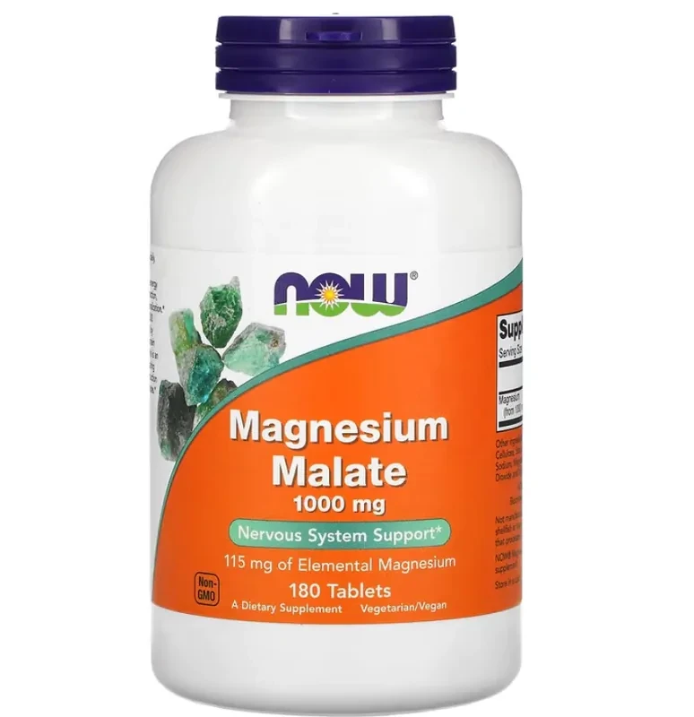 Malato de Magnésio 1000mg Now Foods 180 Tabletes