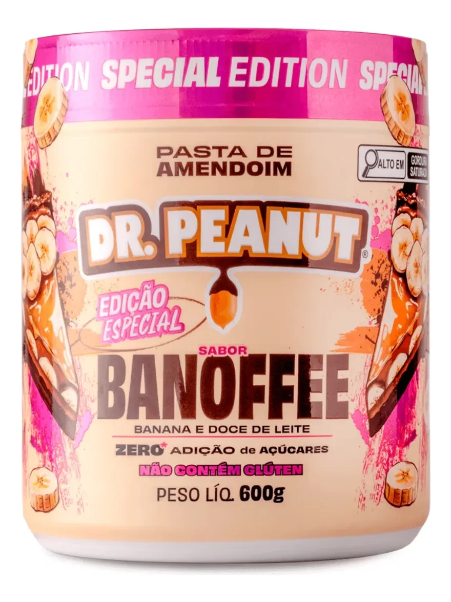 Pasta de Amendoim Banoffee com Whey Protein Dr. Peanut 600g