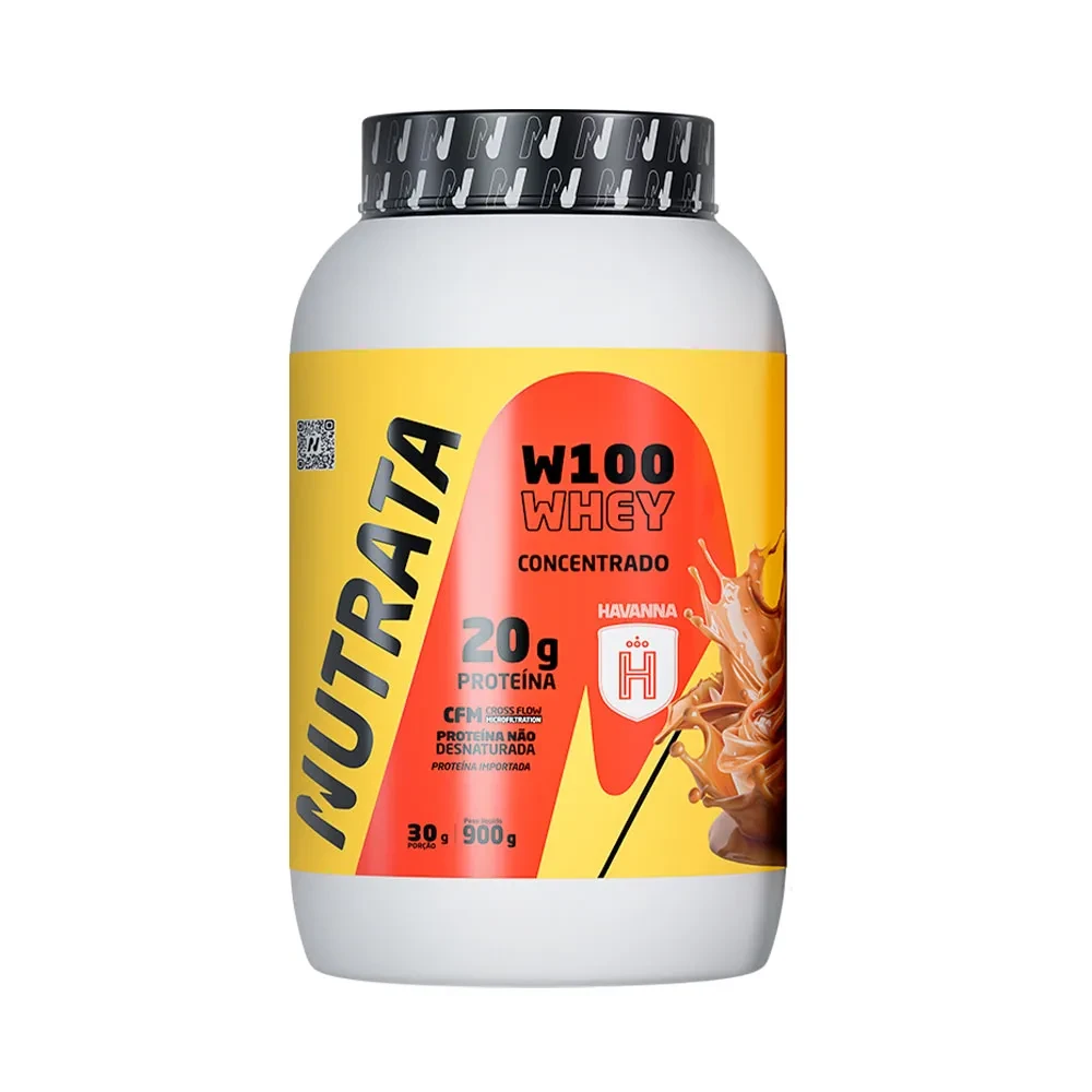 W100 Whey Havanna Dulce de Leite Nutrata 900 g Pote