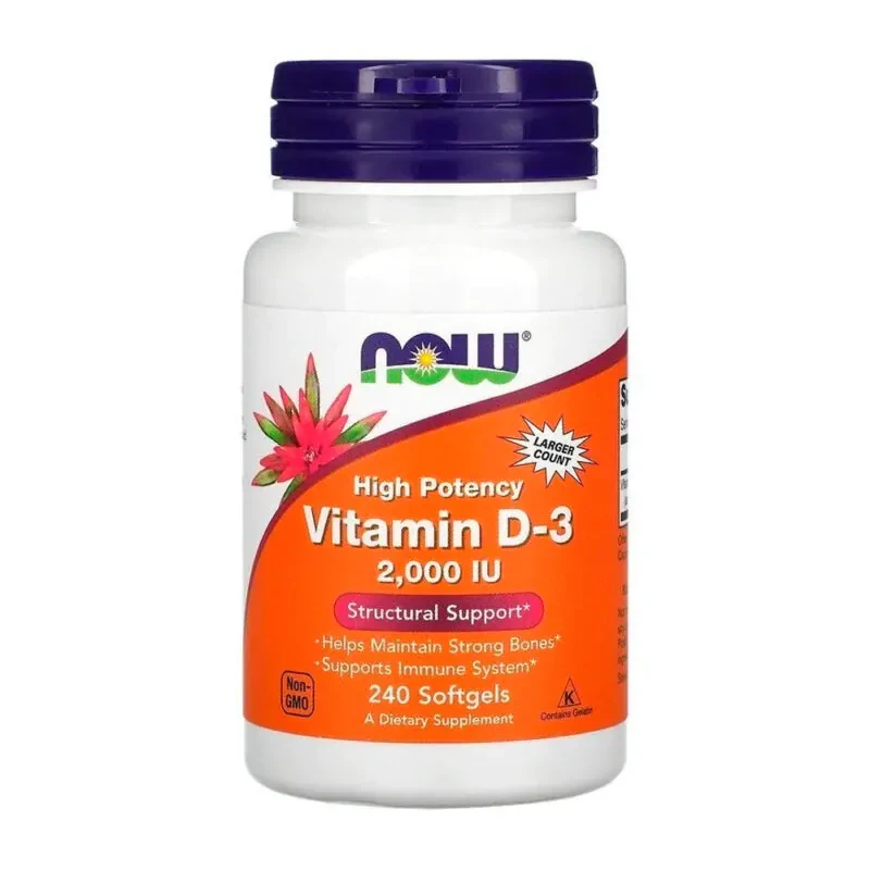 Vitamina D3 2000 UI Now Foods 240 Cápsulas