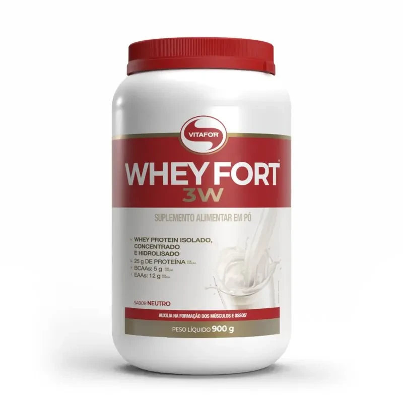Whey Fort 3W Neutro Vitafor 900g