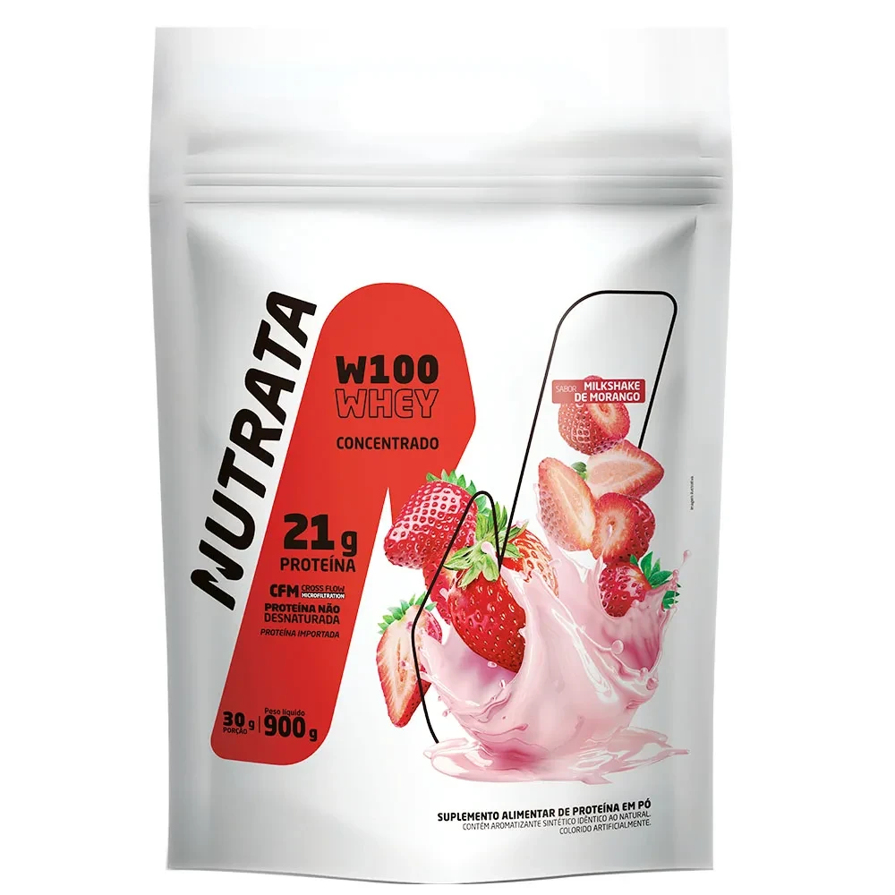 W100 Morango Nutrata 900 g Refil