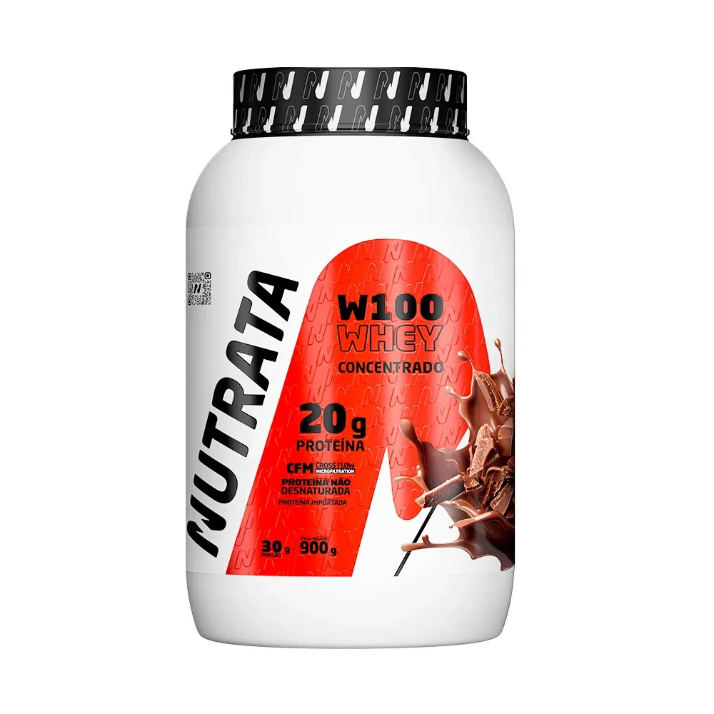W100 Whey Double Chocolate Nutrata 900 g Pote